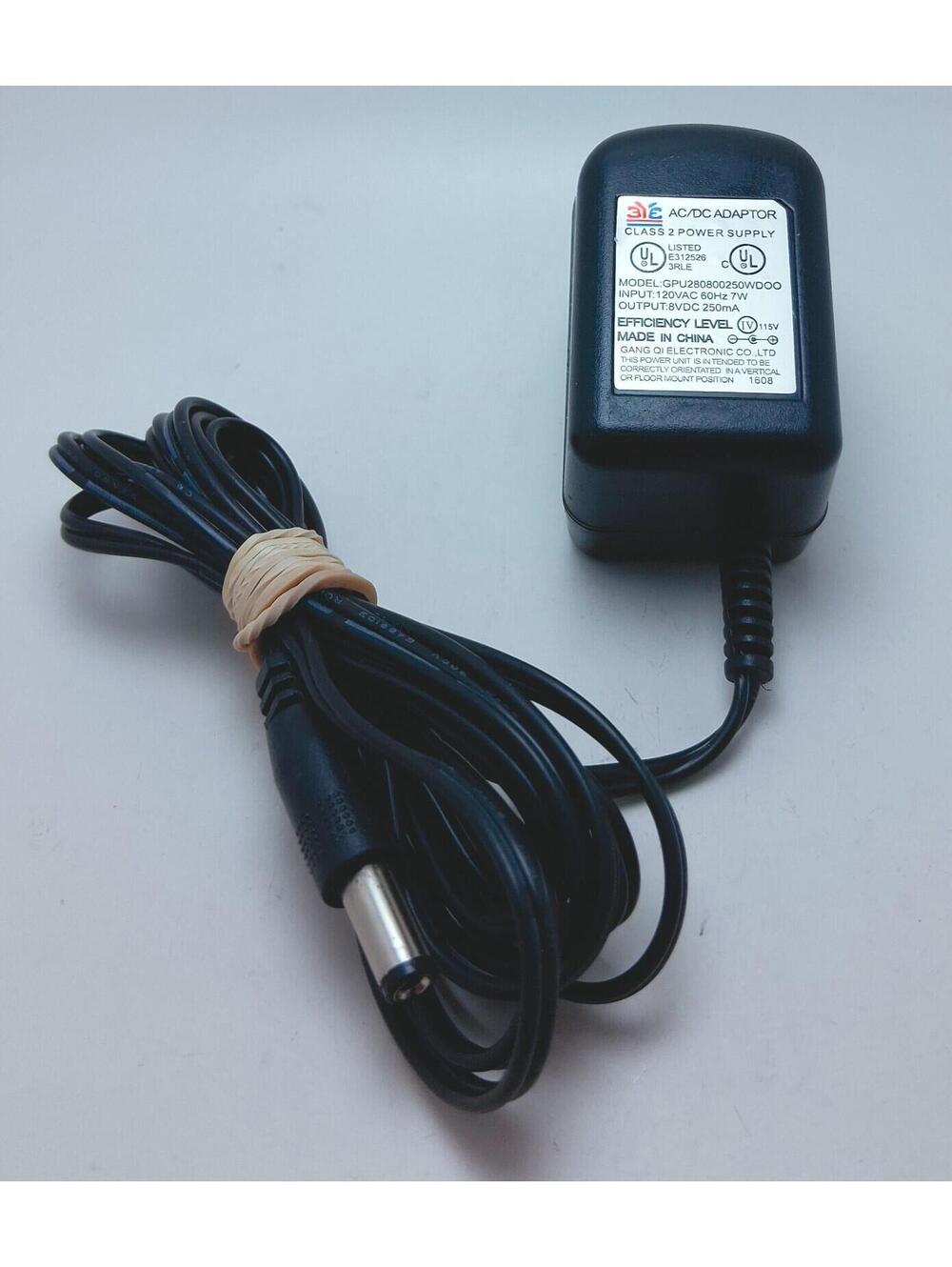 3YE OEM GPU280800250WDOO AC/DC Adapter In 120VAC Out 8VDC 250mA Working TESTED